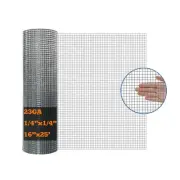 Galvanized After Welding Hardware Cloth 16 in x 25 ft - 1/4 x1/4 inch Mesh 23GA