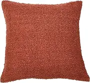 [Creative Co-Op] 20" Square Boucle Cotton Pillow Decorative Pillow Cover, 20" x 20", Rust