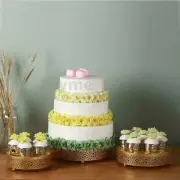 Retro Cake Stand Round Metal Display Pedestal Plate Tower Wedding Home Decor