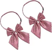 [Healvian] Adjustable Dark Red and Blue Stripe Bow Tie Graduation Suit Accessories for Men and Women Photo Props for Senior Year Celebrations