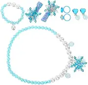 VALICLUD Girls' Jewelry Collection Snowflake Necklace Set Toddler Jewelry for Birthday Christmas Thanksgiving