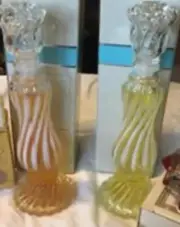 NIB 2 vintage Avon CANDLESTICK bottles OPALIQUE SWEET HONESTY CHARISMA PERFUME