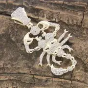 1.50Ct Round Cut Lab Created Diamond Scorpion Men's Pendant 925 Sterling Silver