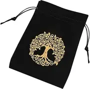 [Generic] Tarot Cloth Storage Bag Tarot Card Storage Bag Skeleton Fortune-Telling Tablecloth Soft Board Game Drawstring Bag for Tarot Cards
