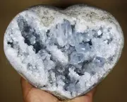 Rare Top Grade Gorgeous Sky Blue Celestite Geode Rough Reiki Heart Crystal