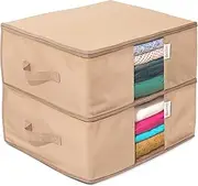 [HOLDN’ STORAGE] Moth Protected Seasonal Storage Garment Bag - Cedar Insert to Protect from Moth, Insects, Moist etc. - Set of 2 Bags for Storing Clothes, Sweaters, Bedding, Pillows, Comforters, Blouses and Much More