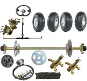740mm Rear Axle Kit #35 Sprocket 6" Wheels Tyre Front Steering Go Kart Trike ATV