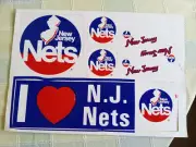 Sheet of vintage NJ Nets Stickers Seven eleven 1983 Pepsi