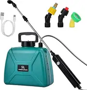 Advwin Electric Garden Sprayer, Battery Powered Sprayer with 3 Mist Nozzles, Rechargeable Handle with Battery Indicator, Garden Sprayer for Lawn, Garden, Cleaning
