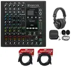 Mackie ONYX8 8-Channel Mixer w/ USB/3-Band EQ+Bluetooth+Headphones+XLR Cables