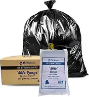 Garbage Bags 54L Carton of 250 - TopBanana Black Rubbish Bin Liners 85 x 64 cm - 18 um Standard Thickness - Waste Bags for Offices, Commercial Spaces, Household & Cleaning