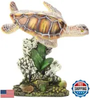 Penn-Plax Swimming Sea Turtle Decor - for Aquarium Fish Tank - Resin Decorati