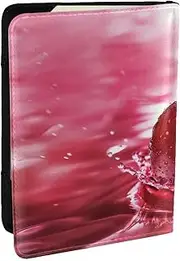 [JEJEA] Red Cherries Print Travel Organizer Credit Cards Case Passport BookPassport Holder Cover Wallet forTraveling,, Black, One Size