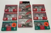 Maxell Audio Cassette Tapes 9 Pack UR 90 Minutes Normal Bias Blank NEW Unopened