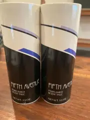 New Old Stock Avon Lot of 2 Fifth Avenue Perfumed Body Talc Powder 3.5 oz