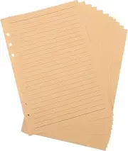 BUTIFULSIC 80Sheets Refillable Binder Paper Kraft Lined Notebook Inserts Writing Paper for Journals for Students and Professionals Vintage Charm Design