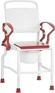 Rebotec Koln Bedside Commode Chair, Red