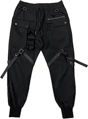 [Generic] Men's Japanese Streetwear Hip Pop Cargo Pants High Rise Stretch Tapered Pants with Pockets