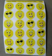 Vtg Scratch & Sniff Stickers Trend T-83202 Lemon Meringue Yellow Smiley Face