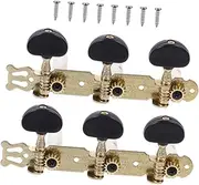 GOOHOCHY 1set Decorative Guitar Tuning Pegs Durable Head Knobs for Accurate Tuning Accessories for Classical Guitars Black Finish for Home Display and Performance