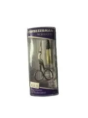 Tweezerman Professional Stainless Steel Brow Shaping Scissors & Brush #2914-P