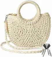 Dailyacc Straw Shoulder Bag For Women Woven Purse Beach Envelope Clutch Straws Wallet, Tote Bag - Beign