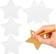 KOMBIUDA 200pcs Star Shaped Tags with Pre Punched Holes Sturdy Paper Labels for Presenting Crafting and Labeling Unique Star Design for Easy Attachment and Reuse