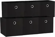 SORTI 33x37x33 CM Black 6X Pack Foldable Folding Storage Cube Storage Box Bookcase Fabric Cube Toy Organiser Organizer