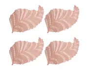 Placemats Desktop Decor, Simulation Plant Dining Cup Coasters Heat Insulation Pad Waterproof Disc Bowl Pads Set of 4 Rose gold