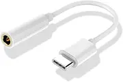 TEHAUX 2pcs USB C to Audio Adapter C Male to Female Jack Compatible with Headphones and Speakers Reversible Design for Easy Use for Smartphones and Tablets White