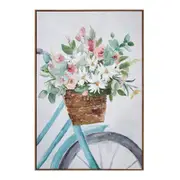 Framed Canvas/Resin 60x90cm Floral Bike Wall Hanging Art Decorative Home Display