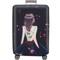 在飛比找ETMall東森購物網優惠-新款拉鍊式行李箱防塵保護套 行李箱套(紅粉佳人21-24吋)