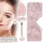 Rose Quartz Eye Pad Face Massage Roller Scraper Board Set Natural Jade Handmade