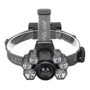 4101-7 With 2*18650 Battery 3500LM 3*T6+4*XPE LED Headlamp Mechanical Zoom USB Rechargeable