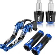 for: Honda GROM MSX 125 MSX125 2014-2017 2016 2015 Motorcycle Brake Clutch Levers 7/8" 22MM Handlebar Handle Bar Grip Ends Plug Handlebar Plug (Color : Blue Three-Piece)