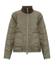 PS Paul Smith Quilted Wave Pattern Zipped Jacket green