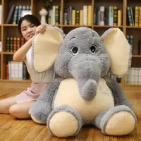 在飛比找蝦皮購物優惠-大象毛絨玩具 大象公仔玩具 大耳朵大象抱枕娃娃 大象玩偶灰色