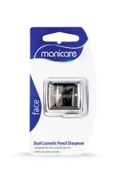 MANICARE DUAL COSMETIC PENCIL SHARPENER NO-MESS CATCHER LIP & EYELINER PENCILS