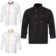 Men‘s Tops Work Chef Jacket Working Coat Classic Shirt Caterers Top Waitress