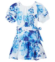 [Poupette St Barth Kids] Poupette St Barth Kids Floral cotton dress Y 4 white