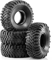1.9 RC Rock Crawler Tires OD 115mm 1/10 Soft Rubber Mud Slingers Tyres With Foam Insert For 1:10 Crawler Car Traxxas TRX4 Axial SCX10 II RC4WD D90 TF2 Tamiya CC01 Gen8 Beadlock Wheels 4PCS
