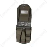 Olive Green Travel Wash Bag - Army Military Shaving Hanging Toiletry Camping