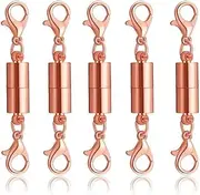 [Hewnda] 10 Pack of Silver Magnetic Lobster Clasp Jewelry Necklace Bracelet(Rose Gold)
