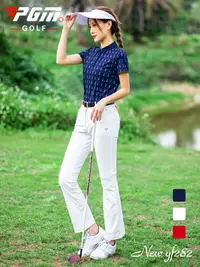 在飛比找樂天市場購物網優惠-PGM 新品 高爾夫女裝上衣套裝夏季運動衣服速干短袖T恤服裝