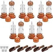 10Pcs Wood Salt and Pepper Grinder Set, Abrasion Resistant Spice Grinder Coarse Fine, with Adjustable Core, Adjustable Salt and Pepper Mill Set, for Your Kitchen