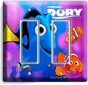 FINDING DORY PINK JELLYFISH NEMO DOUBLE GFCI LIGHT SWITCH WALL PLATE KIDS ROOM