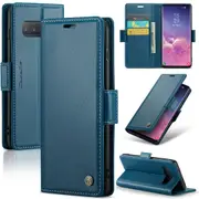CaseMe Samsung Galaxy S10 4G Folio Wallet Case Cover Side Closure G973 [Blue]