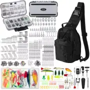 Sosation 482 Pcs Fishing Gear Equipment Kit, Fishing Tackle Box with Tackle Incl