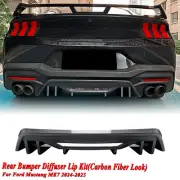 Carbon Look Rear Bumper Diffuser Lip Kit For Ford Mustang MK7 2024-2025 (for: Ford)