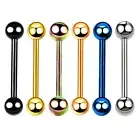 6pc Mixed Color Surgical Steel Tongue Bar Ring Barbell Nipple Body Piercing Set
